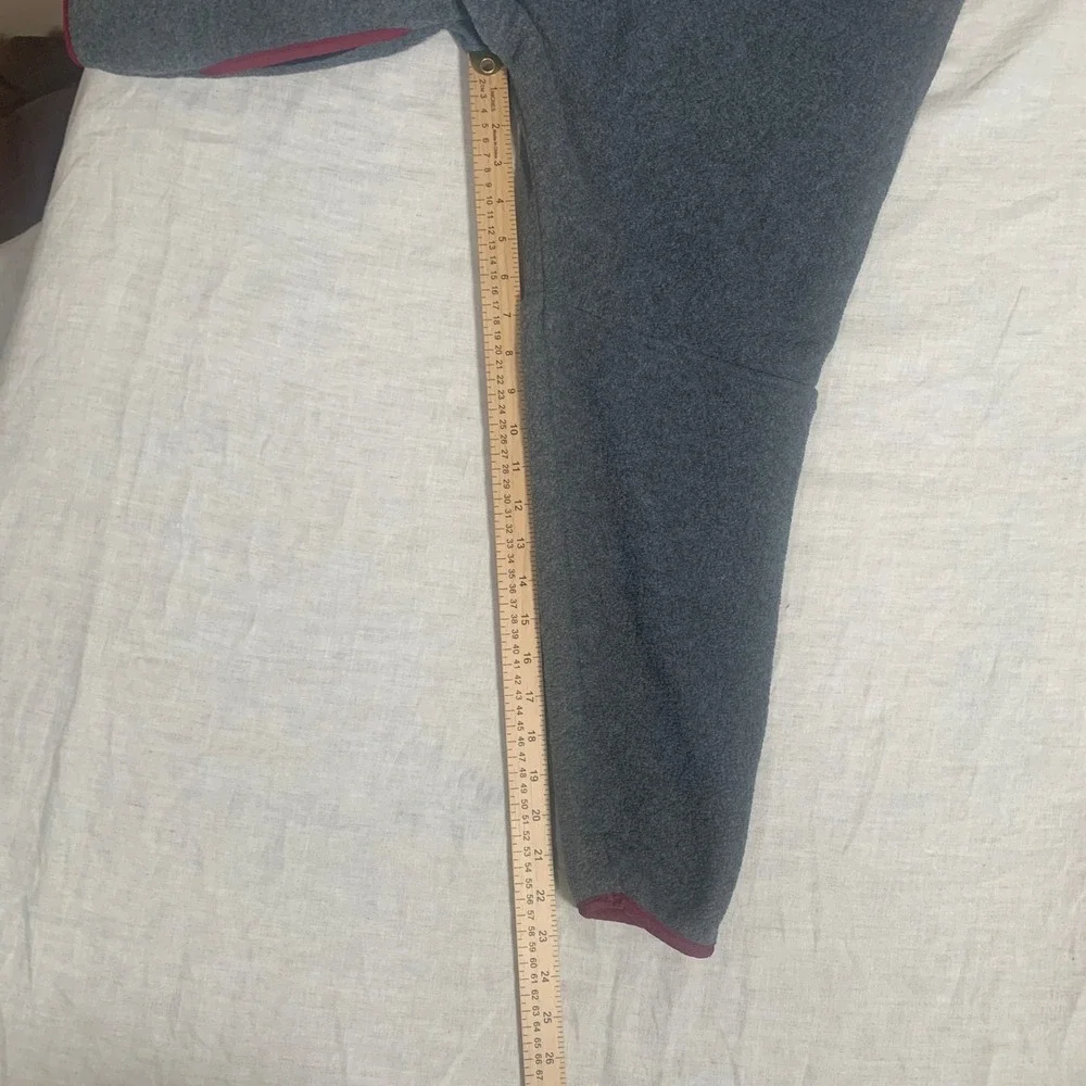 VTG Early Winters Fleece Pullover Mens XL Grey Burgundy Quarter‎ Zip Gorpcore